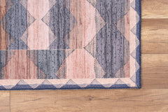 Geometric Cotton Rug – Washable Non Slip Area Carpet | Soft Microfiber, Thick Plush