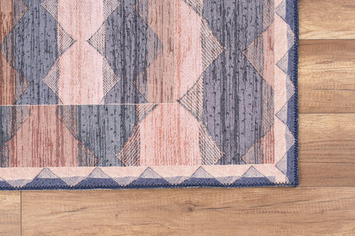 Geometric Cotton Rug – Washable Non Slip Area Carpet | Soft Microfiber, Thick Plush