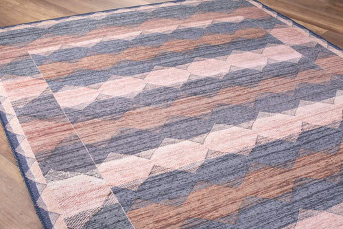 Geometric Cotton Rug – Washable Non Slip Area Carpet | Soft Microfiber, Thick Plush