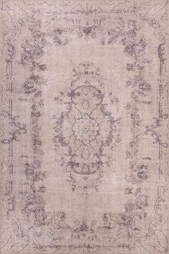 Digital Print Area Rug - Lorient Beige Medallion Washable Non Slip Cotton Carpet
