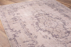Digital Print Area Rug - Lorient Beige Medallion Washable Non Slip Cotton Carpet