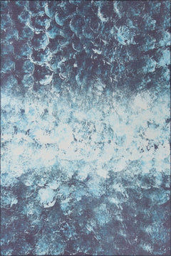 Modern Cotton Area Rug – Washable Non Slip Blue Soft Microfiber Carpet