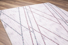 Beige Geometric Area Rug – Washable Non Slip Cotton Area Rug for Living Room