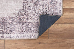 Beige Medallion Area Rug – Washable Non Slip Cotton Carpet for Living Room