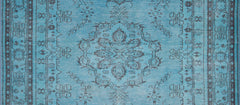 Digital Print Area Rug – Washable Non Slip Turquoise Medallion Cotton Carpet