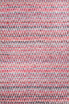 Pink Geometric Area Rug - Washable Non Slip Cotton Decorative Floor Carpet