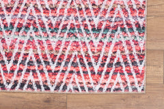 Pink Geometric Area Rug - Washable Non Slip Cotton Decorative Floor Carpet