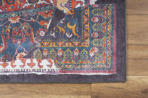 Patchwork Area Rug – Washable Non Slip Cotton Carpet for Living Room & Kitchen