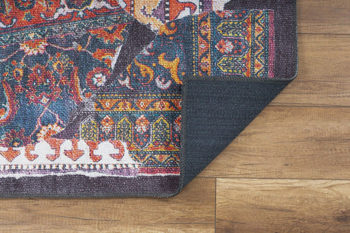 Patchwork Area Rug – Washable Non Slip Cotton Carpet for Living Room & Kitchen