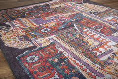 Patchwork Area Rug – Washable Non Slip Cotton Carpet for Living Room & Kitchen