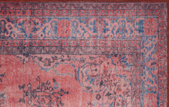 Digital Print Area Rug - Washable Non Slip Cotton Red Medallion Rug for Living Room