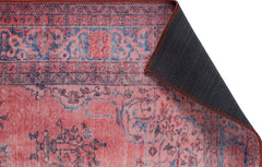 Digital Print Area Rug - Washable Non Slip Cotton Red Medallion Rug for Living Room