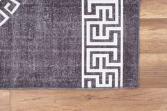 Pessac Anthracite Geometric Cotton Digital Print Area Rug