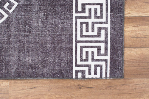 Pessac Anthracite Geometric Cotton Digital Print Area Rug