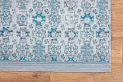 Blue Tribal Area Rug – Washable Non Slip Cotton Area Rug for Living Room