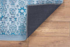 Blue Tribal Area Rug – Washable Non Slip Cotton Area Rug for Living Room