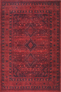 Ethnic Cotton Area Rug – Washable Non Slip Red Soft Microfiber Carpet