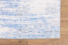 Modern Cotton Area Rug – Washable Non Slip Blue Soft Microfiber Carpet for Living Room