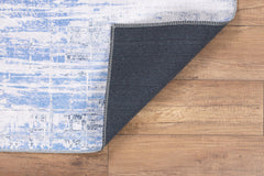 Modern Cotton Area Rug – Washable Non Slip Blue Soft Microfiber Carpet for Living Room