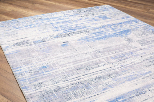 Modern Cotton Area Rug – Washable Non Slip Blue Soft Microfiber Carpet for Living Room