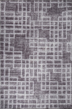 Grey Geometric Area Rug – Washable Non Slip Cotton Area Rug with Modern Design