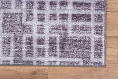 Grey Geometric Area Rug – Washable Non Slip Cotton Area Rug with Modern Design