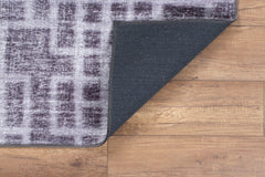 Grey Geometric Area Rug – Washable Non Slip Cotton Area Rug with Modern Design
