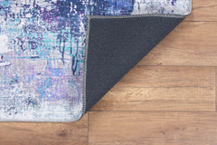 Modern Cotton Area Rug - Washable Non Slip Grey Area Rug with Soft Microfiber Carpet