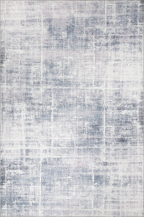 Modern Cotton Area Rug – Washable Non Slip Grey Polyester Woven Carpet