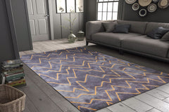 Geometric Area Rug - Washable Non Slip Cotton Area Rug with Soft Microfiber