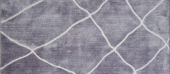 Grey Geometric Area Rug – Washable Non Slip Cotton Area Rug with Soft Microfiber