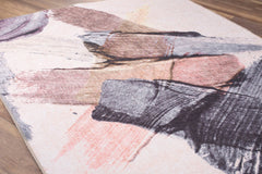 Modern Cotton Area Rug – Beige Washable Non Slip Soft Microfiber Carpet