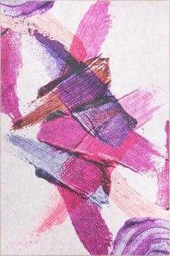 Modern Cotton Area Rug – Purple Washable Non Slip Soft Microfiber Carpet