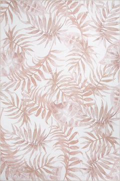 Pink Floral Area Rug – Washable Non Slip Cotton Rug With Soft Microfiber Plush