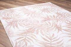 Pink Floral Area Rug – Washable Non Slip Cotton Rug With Soft Microfiber Plush