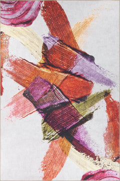 Modern Cotton Area Rug - Washable Non Slip White Soft Microfiber Floor Mat