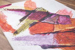 Modern Cotton Area Rug - Washable Non Slip White Soft Microfiber Floor Mat