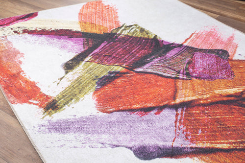 Modern Cotton Area Rug - Washable Non Slip White Soft Microfiber Floor Mat