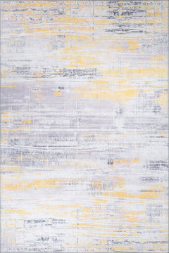 Yellow Striped Area Rug | Washable Non Slip Modern Striped Carpet for Kitchen