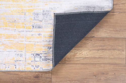 Yellow Striped Area Rug | Washable Non Slip Modern Striped Carpet for Kitchen