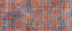 Geometric Area Rug - Orange Cotton Washable Non Slip Rug for Living Room