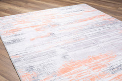 Modern Cotton Area Rug - Washable Non Slip Orange Soft Microfiber Carpet