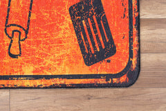 Digital Print Area Rug - Washable Non Slip Orange Cotton Microfiber Carpet