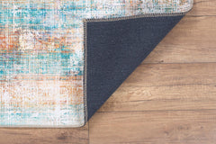 Modern Cotton Area Rug – Washable Non Slip Turquoise Soft Microfiber Carpet