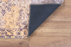 Digital Print Area Rug - Washable Non Slip Orange Medallion Cotton Microfiber Carpet