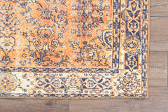Digital Print Area Rug – Orange Medallion Cotton Washable Non Slip Carpet
