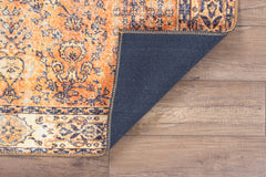 Digital Print Area Rug – Orange Medallion Cotton Washable Non Slip Carpet