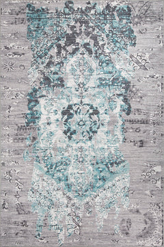 Ethnic Cotton Area Rug - Washable Non Slip Green Soft Microfiber Rug for Living Room