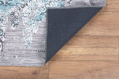 Ethnic Cotton Area Rug - Washable Non Slip Green Soft Microfiber Rug for Living Room