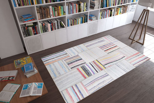 Digital Print Area Rug – Washable Non Slip Soft Microfiber Patchwork Carpet